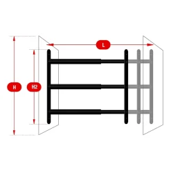 3 barreaux télescopiques de fenêtre, acier noir Afbat, L.90 à 170 cm-Afbat - Tb Industrie Sas Sale
