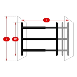 3 barreaux télescopiques de fenêtre, acier gris anthracite, Afbat, L.48 à 90 cm^Afbat - Tb Industrie Sas Outlet