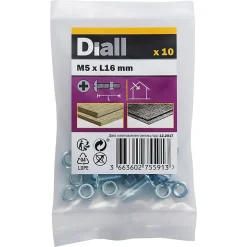 10 boulons poêlier tête plate 5 x 16 mm-Diall Outlet