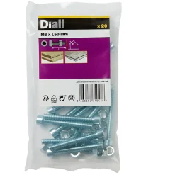 20 boulons tête cylindrique acier zingué 6 x 50 mm^Diall Hot