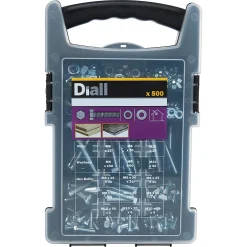 500 boulons tête héxagonale avec écrous et rondelles - assortiment^Diall New