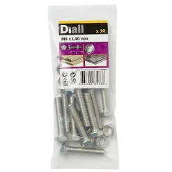 10 boulons tête héxagonale inox 8 x 40 mm-Diall Sale