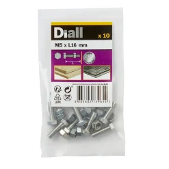 10 boulons tête héxagonale inox 5 x 16 mm-Diall Online