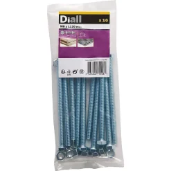 10 boulons tête héxagonale zingué 8 x 120 mm^Diall Clearance