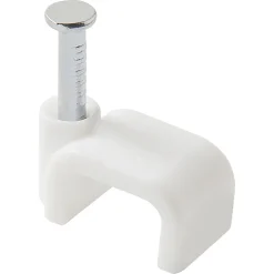 100 cavaliers plats en nylon pour câble de 2 x 0,75 mm² blanc^Diall Hot