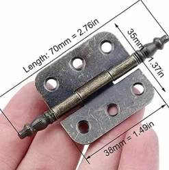 4 charnières en laiton antique, charnières plates vintage, charnières de porte d'armoire vintage, charnières pliantes en bronze^Deko Best