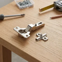 2 charnières invisibles frigo acier nickelé Ø35 mm 94°-Diall Hot