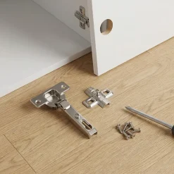 2 charnières invisibles key hole recouvrable acier nickelé Ø26 mm 92°-Diall Discount