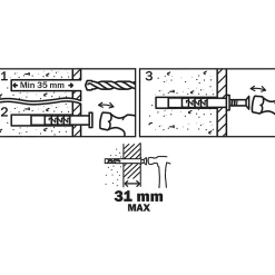 100 chevilles à frapper nylon CS PZ Ø6x60mm^Diall Outlet