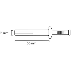 8 chevilles à frapper métal PZ Ø6x50mm-Diall Discount