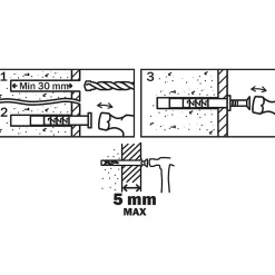 20 chevilles à frapper nylon CS PZ Ø5x30mm^Diall Outlet