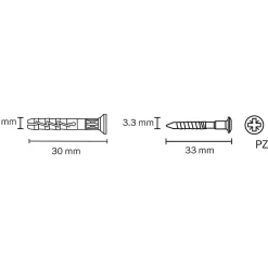 20 chevilles à frapper nylon CS PZ Ø5x30mm^Diall Outlet