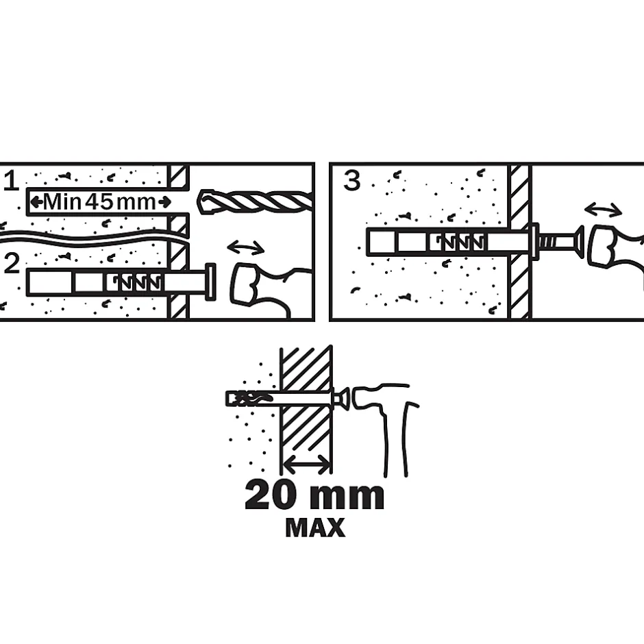 10 chevilles à frapper nylon MSH PZ Ø8x60mm^Diall Sale