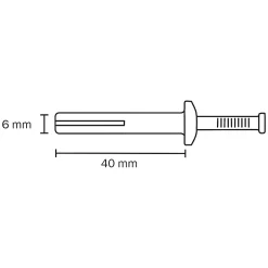 10 chevilles à frapper métal PZ Ø6x40mm-Diall Sale