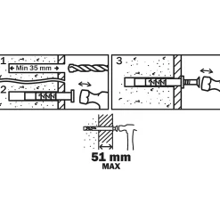 100 chevilles à frapper nylon CS PZ Ø6x80mm-Diall