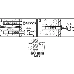 50 chevilles à frapper nylon CS PZ Ø8x100mm^Diall Hot