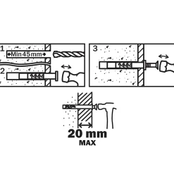 10 chevilles à frapper nylon CS PZ Ø8x60mm-Diall Hot