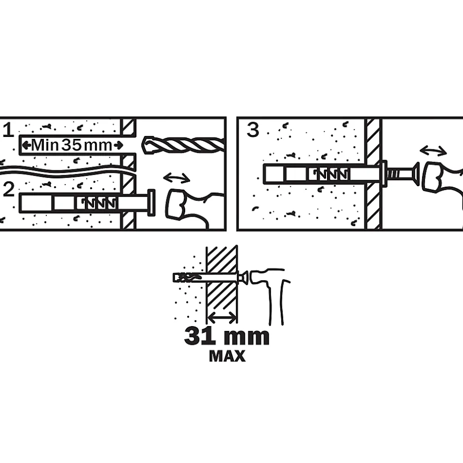 20 chevilles à frapper nylon MSH PZ Ø6x60mm^Diall Discount