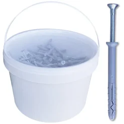 200 Chevilles à Frapper NHS D. 8 x Lt. 80 mm avec Vis Tête Fraisée (en seau) -^D-Work