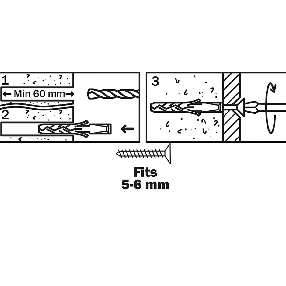 50 chevilles nylon CL Ø10x50mm^Diall Discount
