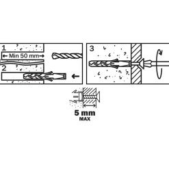 50 chevilles nylon CL PZ Ø8x40mm-Diall Best