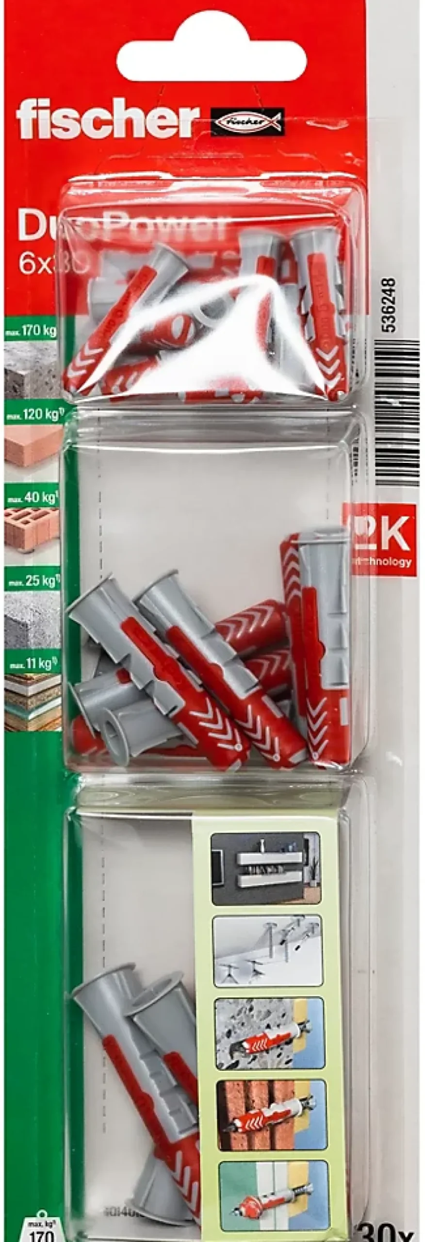 10 chevilles Duopower 3 diam 6-8-10mm sans vis^Fischer Outlet