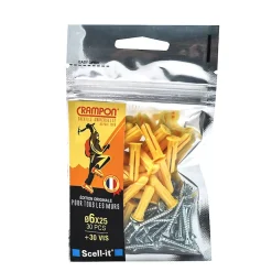 30 chevilles universelles Ø6 mm avec vis-Crampon