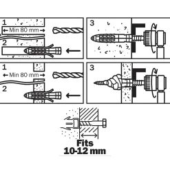 40 chevilles universelles nylon CL Ø14x70mm-Diall Outlet