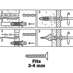 50 chevilles universelles nylon Ø5x25mm-Diall Best