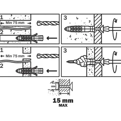 6 chevilles universelles nylon CL Ø8x65mm-Diall Sale