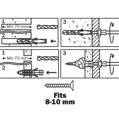 40 chevilles universelles nylon CL Ø12x60mm^Diall Sale