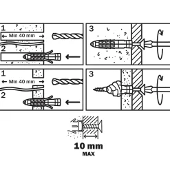 10 chevilles universelles nylon CL PZ Ø6x30mm^Diall Clearance