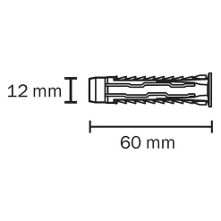 4 chevilles universelles nylon CL Ø12x60mm-Diall Discount