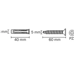 30 chevilles universelles nylon CL PZ Ø8x40mm-Diall Online