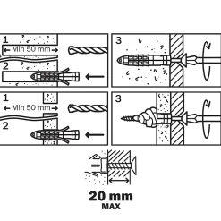 30 chevilles universelles nylon CL PZ Ø8x40mm-Diall Online