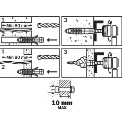 2 chevilles universelles nylon HX Ø14x70mm-Diall Best