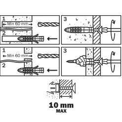 30 chevilles universelles nylon CL PZ Ø10x50mm-Diall Sale