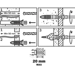 4 chevilles universelles 8x40 mm-Diall Online