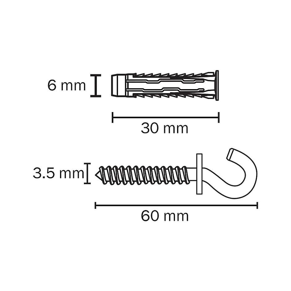 4 chevilles universelles nylon CL HS Ø6x30mm-Diall Best