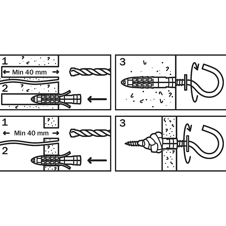 4 chevilles universelles nylon CL HS Ø6x30mm-Diall Best