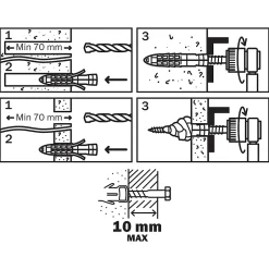 20 chevilles universelles nylon HX Ø12x60mm^Diall Discount