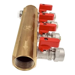 2 collecteurs 4 sorties + 8 vannes + bouchons purgeur + fixations-Monmobilierdesign