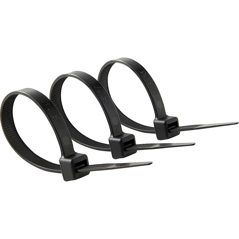 25 colliers de serrage en nylon 9 x 200 mm noir^Diall New