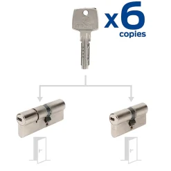 2 Cylindres débrayables 40x50/30x30 mm avec 6 clés-Bricard Outlet