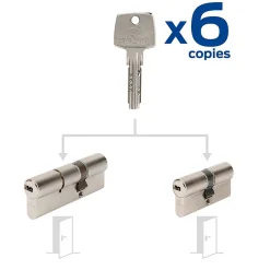 2 Cylindres débrayables 35x55/ 30x30 mm avec 6 clés-Bricard Discount