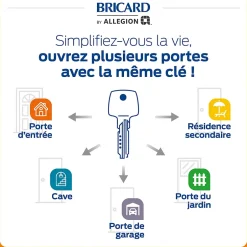 2 Cylindres débrayables 35x55/ 30x30 mm avec 6 clés-Bricard Discount