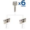 2 cylindres débrayables 30x30/30x30 mm avec 6 clés-Bricard Clearance