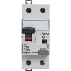 411000 Disjoncteur Différentiel 10a - 30ma - Type Ac - 1p+n - 2 Modules - Neutre à Droite - Auxiliarisable -^Legrand Clearance