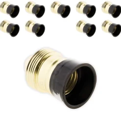 10 Douilles E27 Acier Laitonné collerette bakélite^Zenitech Online