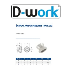 200 Ecrous Autocassants M6 mm - Inox A2 -^D-Work Best
